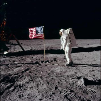 Buzz Aldrin and the U.S. Flag on the Moon