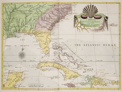 A map of Carolina, Florida and the Bahama Islands