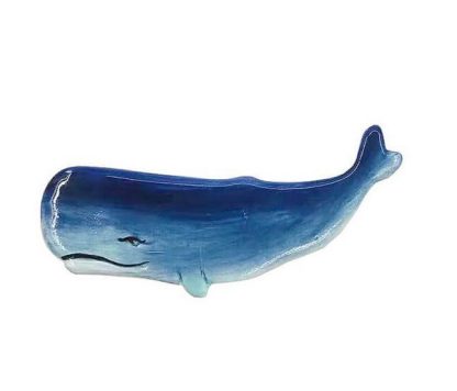 Hand Painted Ceramic Sperm Whale magent