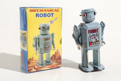 Robot Metálico Vintage Azul Claro
