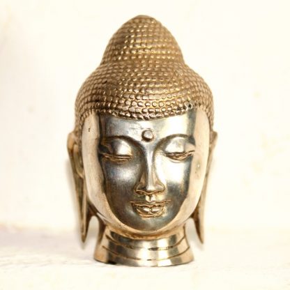 Cast Bronze and Silver head of Buddha