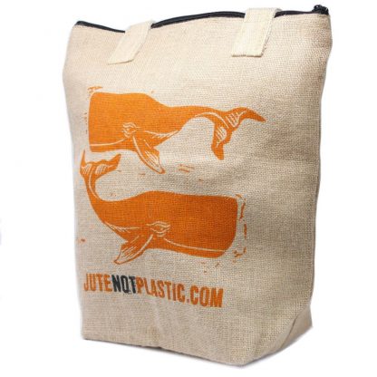 4 Large Whales Jute Shopping Bags
