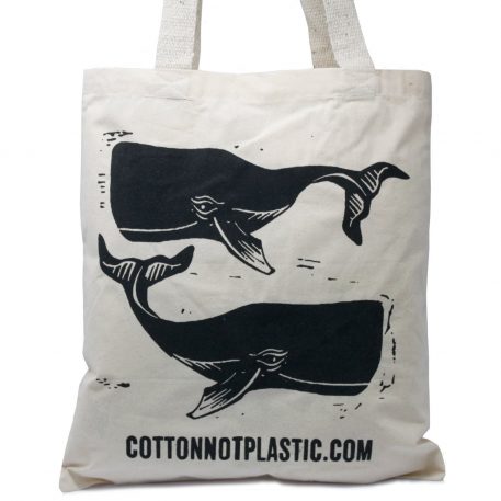 Cotton Whales Shopping Bag