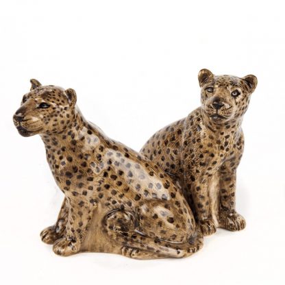Pair of Ceramic Leopards Salt and Pepper