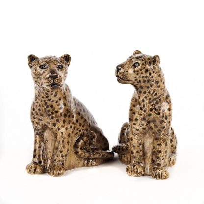 Par de leopardos de cerámica para sal y pimienta