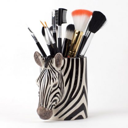 Charming Ceramic Zebra Pencil Pot