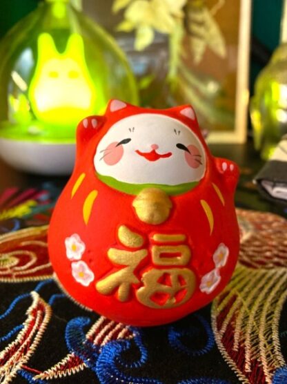 Cute Japanese Fukumaru Cat Figurine