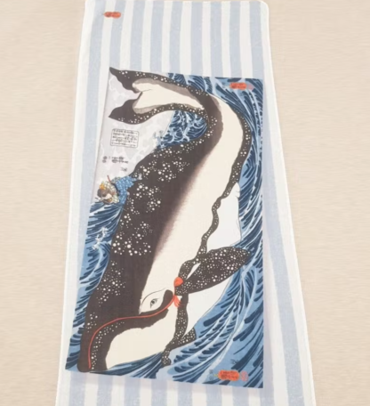 Legendary Tenugui Japanese Whale Cotton Tea Towel