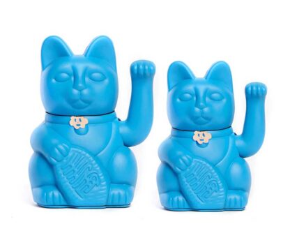 Maneki-neko Gato de la suerte japonés Pitufo azul