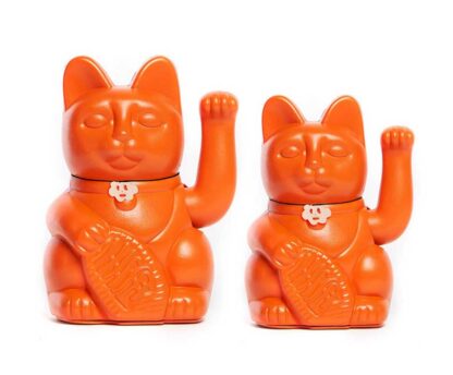 Maneki-neko Japanese Lucky Cat Orange
